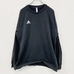 adidas　アディダス　スウェット/トレーナー　ラグランスリーブ　パフォーマンスロゴ　刺繍ロゴ　黒　ブラック　XLサイズ　古着【値引き交渉OK！】