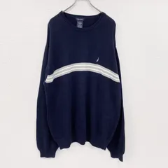 NAUTICA　ノーティカ　コットンニットセーター　紺　ネイビー　2XLサイズ　古着【値引き交渉OK！】