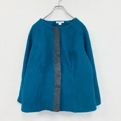00s　PENDELTON　ペンドルトン　ノーカラーウールジャケット　比翼仕立て　青　ブルー　１Xサイズ　古着【値引き交渉OK！】