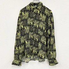 CARDCHE　長袖シャツ　総柄　黄色　イエロー　Lサイズ　古着【値引き交渉OK！】