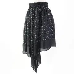 極美品☆Sacai サカイ 20-05065 ドット柄 アシンメトリー ミディ フレアスカート ブラック 0 日本製 正規品 レディースのサムネイル