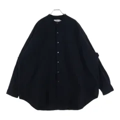 Graphpaper (グラフペーパー) 22AW Oxford Oversized Band Collar Shirt オックスフォード バンドカラー GM223-50072B ロングスリーブシャツ ブラックのサムネイル