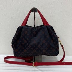 美品: russetラシット ネイビー×レッドナイロンハンドバッグ - メルカリ