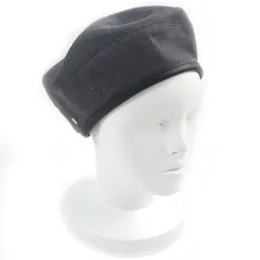 未使用品△HERMES エルメス サントノーレ コットン100％ シルバー金具 セリエボタン レザートリミング ベレー帽 グレー 58 イタリア製 正規品 レディース