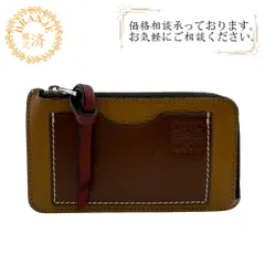 LOEWE ロエベ カードホルダー カードケース L字ファスナー アナグラム レザー コインケース ブラウン レディース