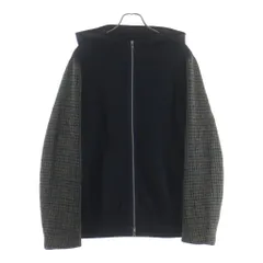 DRIES VAN NOTEN (ドリスヴァンノッテン) 00S KNIT SLEEVE SWITCHING HOODIE 袖ニット切替 フーディー ブラックのサムネイル