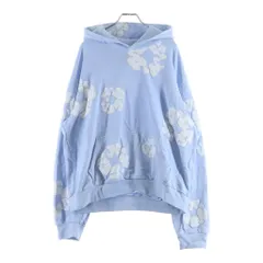 DENIM TEARS (デニムティアーズ) Cotton Wreath PullOver Hoddie コットン フラワー プルオーバーパーカー ブルー/ホワイト