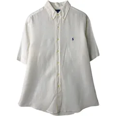 古着 ラルフローレン Ralph Lauren CLASSIC FIT 半袖 リネン ボタンダウンシャツ メンズL相当/eaa641283