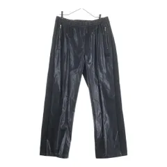 Needles (ニードルス) 24SS×NUBIAN TRACK PANTS SYNCETIC LEATHER EXCLUSIVE NS1585 ×ヌビアン パイソン柄 トラックパンツ ブラック