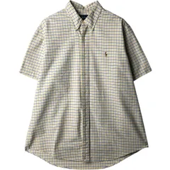 古着 00年代 ラルフローレン Ralph Lauren CUSTOM FIT 半袖 ボタンダウン チェックシャツ メンズXL相当/eaa643928