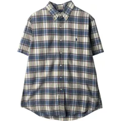 古着 00年代 ラルフローレン Ralph Lauren CUSTOM FIT 半袖 ボタンダウン チェックシャツ メンズL相当/eaa643933