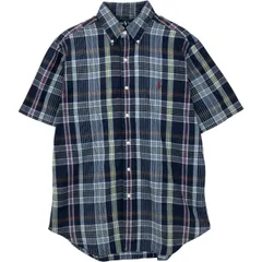 古着 ラルフローレン Ralph Lauren CLASSIC FIT 半袖 ボタンダウン チェックシャツ メンズM相当/eaa477572