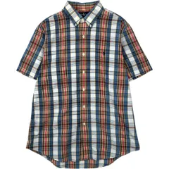 古着 ラルフローレン Ralph Lauren CUSTOM FIT 半袖 ボタンダウン チェックシャツ メンズL相当/eaa477559