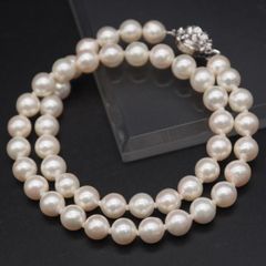 大珠 本真珠 9.5-11mm ロングネックレス＆ブレスレット パックン 