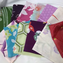 伝統的な和柄デザイン 風呂敷の12枚セット  鶴や花柄など華やかなものから、粋な和柄模様まで様々  日用品の包み、リメイクの素材としてどうぞ  サイズ:約 70cm×70cm X401