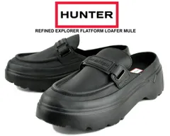ハンター ウィメンズ エクスプローラー フラットフォーム ローファー ミュール ブラック HUNTER WOMENS EXPLORER FLATFORM LOAFER MULE BLACK wff3103lea-blkのサムネイル