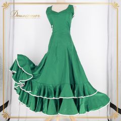 美品 フラメンコ衣装】ブルー×豪華ボランテ ワンピース ドレス 青