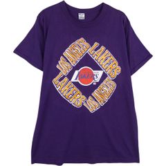 헌 옷 80년대 챔피언 Champion NBA LOS ANGELES LAKERS 로스앤젤레스 레이커스 트리코 태그 로고 프린트 T셔츠 USA제/eaa640813