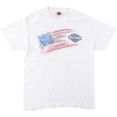 古着 00年代 ハーレーダビッドソン Harley-Davidson 星条旗柄 モーターサイクル バイクTシャツ メンズXL相当/eaa641369