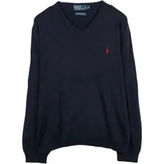 古着 ラルフローレン Ralph Lauren POLO by Ralph Lauren Vネック ピマコットンニットセーター メンズXXL相当/eaa637224