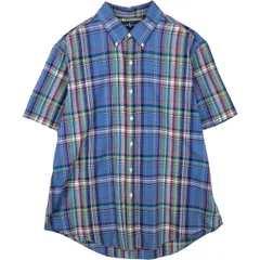 古着 ラルフローレン Ralph Lauren CUSTOM FIT 半袖 ボタンダウン チェックシャツ メンズXL相当/eaa641188