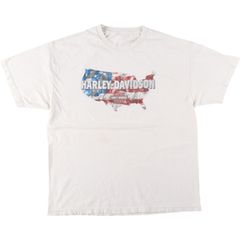 古着 ハーレーダビッドソン Harley-Davidson 星条旗柄 モーターサイクル バイクTシャツ メンズXL相当/eaa641361