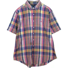 古着 ラルフローレン Ralph Lauren CLASSIC FIT 半袖 ボタンダウン チェックシャツ メンズXL相当/eaa641189