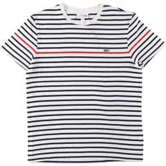古着 ラコステ LACOSTE SLIM FIT 鹿の子 半袖 ボーダーTシャツ メンズXL相当/eaa642004