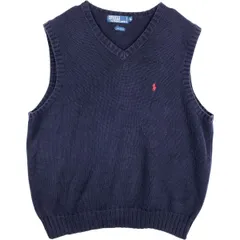 古着 ラルフローレン Ralph Lauren POLO by Ralph Lauren Vネック コットンニットベスト メンズXL相当/eaa643408