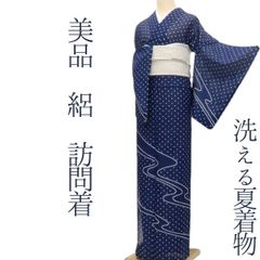 ゆめsaku 新品 夏着物 正絹 縦絽 仕付け糸付 兎 小紋 P-369 - メルカリ
