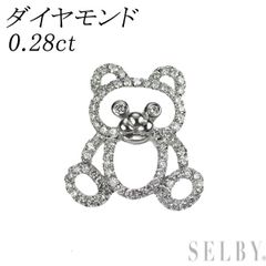 K18WG＞ダイヤ 0.17ct ピン ブローチ ぶた 1.75g - メルカリ