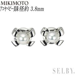 新品未使用品 ミキモトMIKIMOTO Vコード ピアス シルバー パール