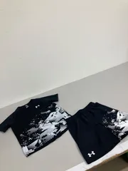 送料無料★UNDER ARMOUR アンダーアーマー★ジャージ　上下セット　半袖Tシャツ　ハーフパンツ★セットアップ★キッズ　子供　140-150 YM YL ブラック　#80512sj75