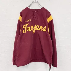 UNIFORMS EXPRESS　ハーフボタンプルオーバー　ネーム刺繍　カレッジタイプ　ドローコード　ボルドー　Mサイズ　古着【値引き交渉OK！】のサムネイル