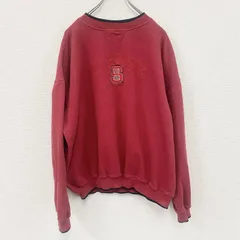 ～90s　RED OAK　スウェット/トレーナー　刺繍ロゴ　カレッジタイプ　ヴィンテージ　赤　レッド　XLサイズ　古着【値引き交渉OK！】