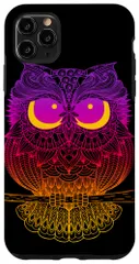 iPhone 11 Pro Max かわいいフクロウサンセットグラデーションカラー スマホケース