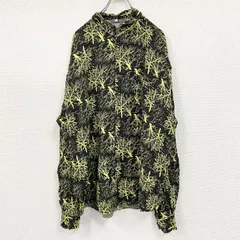 CARDCHE　長袖総柄デザインシャツ　黒　ブラック　2XLサイズ　古着【値引き交渉OK！】