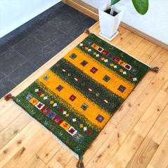 新品】千代田ラグス ウール ギャッベ 絨毯 ラグ 玄関マット ギャベ 