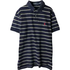古着 ラルフローレン Ralph Lauren POLO by Ralph Lauren COSTOM FIT 半袖 ボーダー ポロシャツ メンズS相当/eaa637476