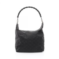 u21【極美品】グッチ GGエンボス ブラック レザーショルダーバッグ近年 