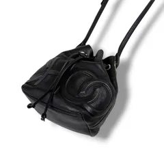 JIMMY CHOO ジミーチュウ ジュノ 巾着型　ドローストリング　ショルダーバッグ クロスボディバッグ　ブラック　黒　エンボスロゴのサムネイル