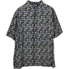 個性派古着 80s~ ビンテージ オープンカラーシャツ パッチワーク調 