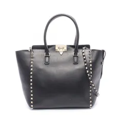 ヴァレンティノ・ガラヴァーニ Valentino Garavani トートバッグ ロックスタッズ ブラック レザー ロックスタッズ 2wayトート レディース Used Bのサムネイル