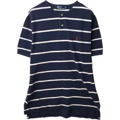 古着 ラルフローレン Ralph Lauren POLO by Ralph Lauren カットオフ 半袖 ボーダー ポロシャツ メンズXL相当/eaa635185