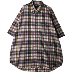 古着 ラルフローレン Ralph Lauren BLAKE 半袖 ボタンダウン チェックシャツ メンズXL相当/eaa640679