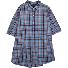 古着 ラルフローレン Ralph Lauren CLASSIC FIT 半袖 ボタンダウン チェックシャツ メンズXXL相当/eaa641125