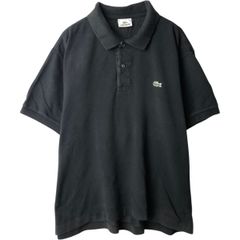 美品】 ラコステ LACOSTE 半袖 ポロシャツ 鹿の子 ブラック サイズ4