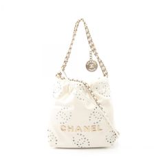 希少品Chanel 25 スモールホワイトパンチングショルダーバッグ - メルカリ