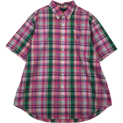 古着 ラルフローレン Ralph Lauren CLASSIC FIT マドラスチェック 半袖 ボタンダウン チェックシャツ メンズXXL相当/eaa639485