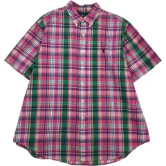 古着 ラルフローレン Ralph Lauren CLASSIC FIT マドラスチェック 半袖 ボタンダウン チェックシャツ メンズXXL相当/eaa639486